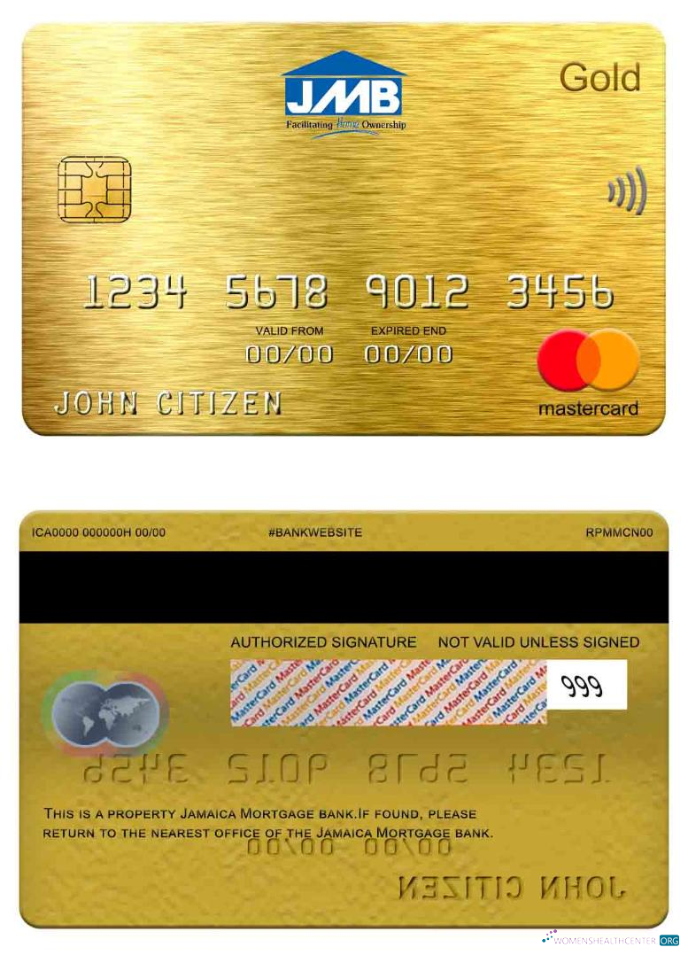 Download Jamaica Mortgage bank mastercard gold Photoshop template